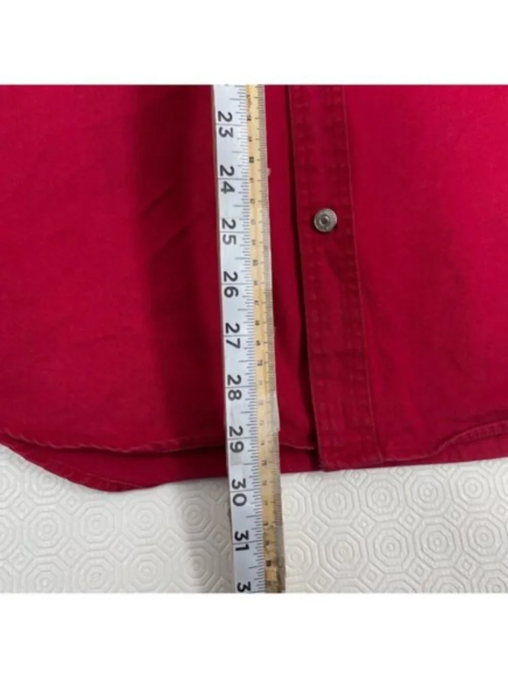 Levi's Red Cotton Denim Jean Western Cowboy Button Down Shirt Men's XL